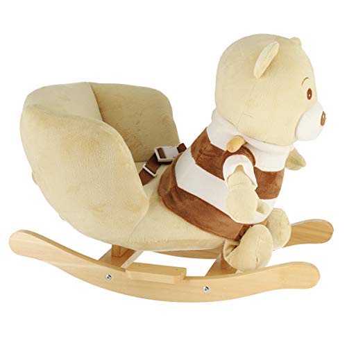 Bieco Plüsch Schaukeltier Bär, braun, Kinder Rocking Horse Schaukelpferd ab 1 Jahr, Sicherheitsgurt und Rückenlehne für… – Bild 4