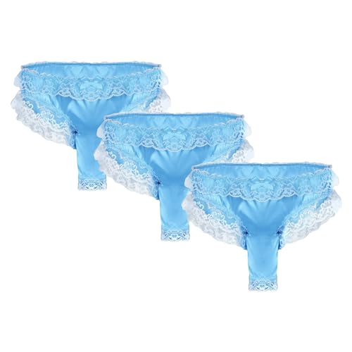 Culotte sissy en satin brillant pour homme, luxe et dentelle
