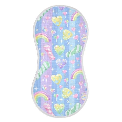Cane Candy Cartoon Cotton Baby Muslin Burp Cloths Easy Care Baby Burp Rags for Babies boy and Girl Set of 2, 22x11in2