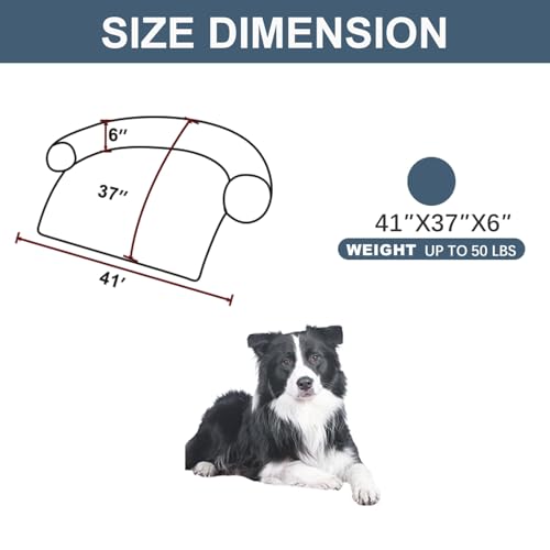 Image of Calming Dogs /Cats Bed Mats, Dog Pad Washable Removable Couch Cover, Plush Long Fur Mat for Pets, Waterproof Lining, Perfect for Small, Medium and Large Dogs and Cats (Navy Blue, 41 inchx37 inch)