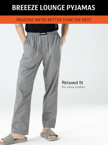 Image of DAMENSCH Relaxed Fit Premium Cotton Casual Style, Dual Pockets, Ultra light, Breathable, Anti-Bacterial, Stretchable, Soft Comfortable, Lounge Pyjamas For Men