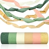 AUGSUN Krepppapier Deko, 6 Rollen Bunt Crepe Papier Krepppapier Luftschlangen für Hochzeite Geburtstag Party Hintergrund Dekorationen