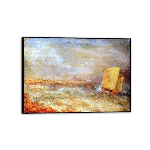 MYCGGDGH Lienzos de Pintores Famosos Un barco de vela fuera de la oferta Impresión en Lienzo Reproducción de Lienzo lienzo Arte de la pared Decoración70x50cm(28x20in) Marco negro