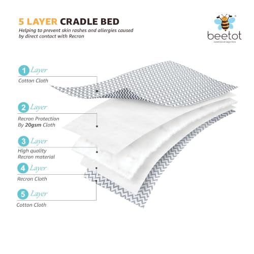 Image of Premium Swing Cradle Set | Hanging Swing Cradle, Removable 5-Layer Padded Bed & Mosquito Net | Up to 15 kg | Melanchi Stripes