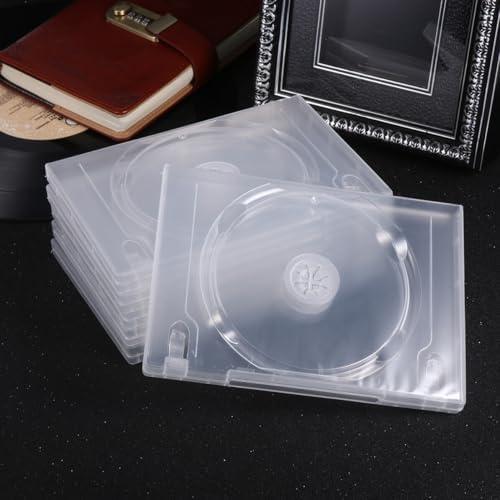 NUOBESTY 6 adet şeffaf CD DVD saklama kutusu, çift taraflı plastik kılıf, etiket bölmeli, büyük depolama alanı, ev sineması ve mobil ortam için taşınabilir, pratik düzenleme kutusu - Görsel 4