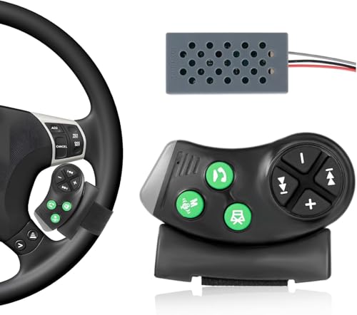 Inefala Mando en el Volante Inalámbrico para Radio de Coche, Bluetooth Volante Mando a Distancia Universal 7 Teclas Reproductor Multimedia Multifunción Coche GPS Reproductores de CD/DVD