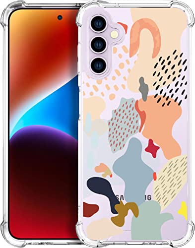 ENDIY for Samsung Galaxy S23+ Plus Case - Clear Abstract Art