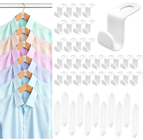 El Mejor Listado de Perchas para abrigos los 5 mejores. 44 120Pzs Ganchos Conectores para Colgar Ropa, Clothes Hanger Connector Hooks de Plástico en Cascada, Ganchos de Conexión para Organizador de Clóset, Conectores para Percha de...