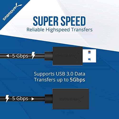Sabrent 4-Port Usb 3.0 Hub + 22Awg 3 Feet Usb 3.0 Extension Cable #TOP6