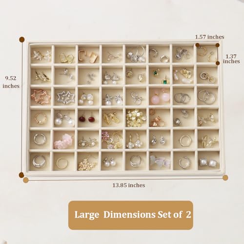 Image of Large Velvet Jewelry Tray Display Drawer Inserts 2 Pack