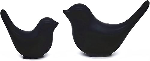 Fannuoncc Estatuas de pájaros pequeños para decoración del hogar, estilo moderno, adornos decorativos negros para sala de estar, dormitorio,