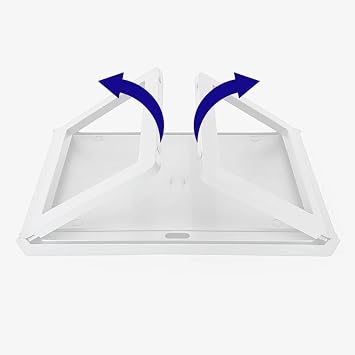 Deconox Katlanabilir Yatak Üstü Laptop Sehpası ve Kahvaltı Masası - Tablet ve Telefon Standlı Çok Amaçlı Portatif Çalışma Sehpası (56x36x26 cm) (BEYAZ)