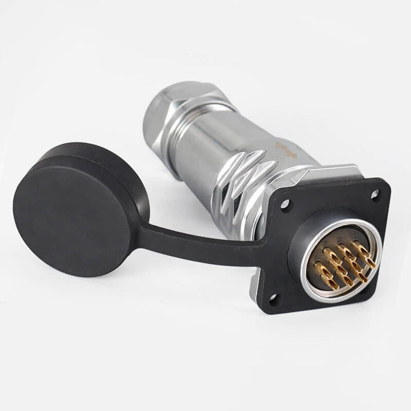 SF20 10 Pin Waterproof Plug+Socket 4-Hole Flange Aviation Quick Circular Push-Pull Industrial Metal