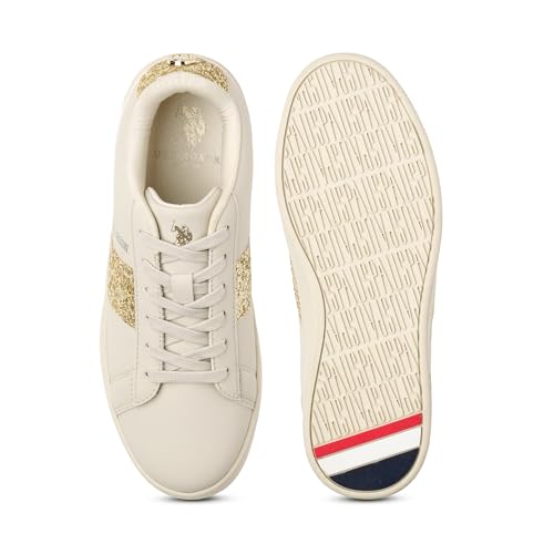 Image of U.S. Polo ASSN. Kate 3.0 Off White Sneakers Shoes with Premium Upper