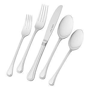 HENCKELS 65-Piece Astley Flatware Set,Silver