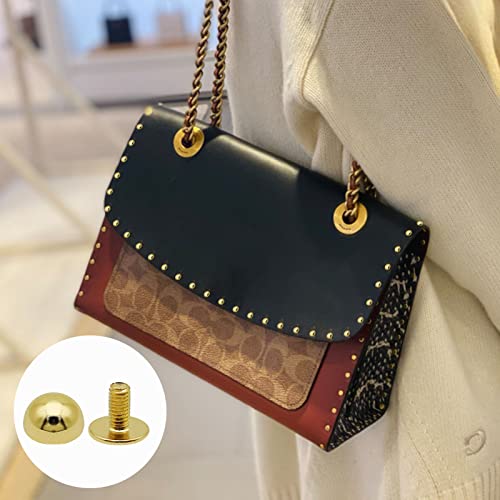 30Pcs Rivet Studs Screw Back Round Head Nailhead Round Buckle Button Cap Cone Stud Screw-Back Spike Metal Cone Studs Rivet For Handbag Belts Bags Dog Collar Accessories Leather Craft Diy(3 Colors) #TOP2