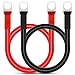 EEEKit 2 Piezas Cables de Inversor a Baterias para automóvil, Cable Batería Cables Rojos y Negros con Terminales de Anillo, Cable de Cobre para Camión, Motocicleta, RV, Solar, Marino