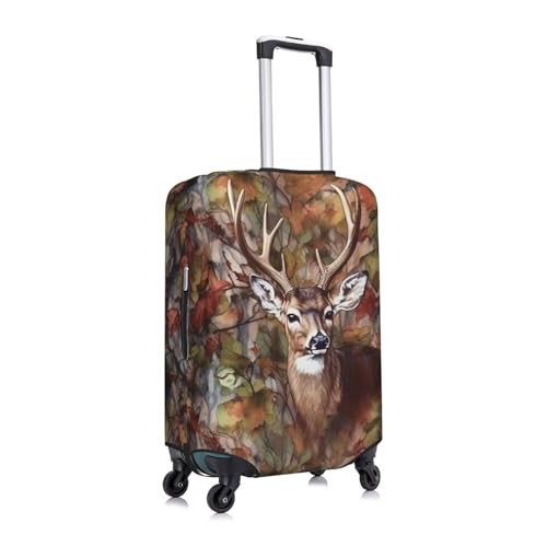 Luggage Cover Elastic Washable Suitcase Cover Dustproof Suitcase Protector Personalized Deer And Leaves Image Travel Luggage Baggage Covers For 18-32 Inch3