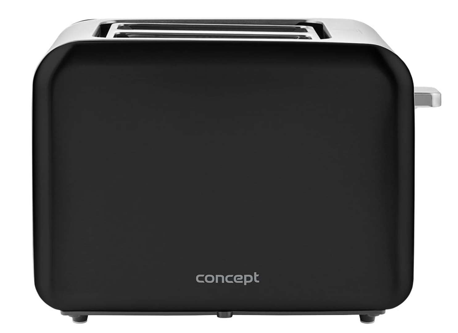 Concept TE2052 Grille-pain en acier inoxydable avec fente large 36 mm 2 chambres de rôtissage Minuteur électronique 950 W Noir mat