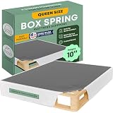 Greaton, 10” Queen Box Spring for Queen Bed – Amish-Made in the USA – Solid Wood Box Spring Mattress Foundation with Stable & Quiet Support – Flat-Packed & Easy Assembly – White