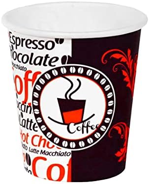 8 Oz Desenli Kalın Karton Bardak, 250 ml Kağıt Bardak Çay ve Latte Kahve için 80 Adet (250, Mililitre) - Görsel 1