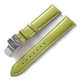 EDVENA Orologio In Pelle Con Cinturino In Morbida Pelle Di Vacchetta Verde For Uomo E Donna, Compatibile Con Longines E Tissot(Light green,17)