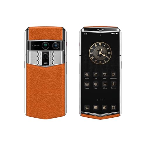 Vertu Agent Q Grained Calfskin–Luxury AI Smartphone 6.02" AMOLED 120Hz Display,Snapdragon 8 Elite Chipset,16GB+1TB Storage,50MP Variable Aperture Camera,Triple-System Secure Design(Dawning Orange)