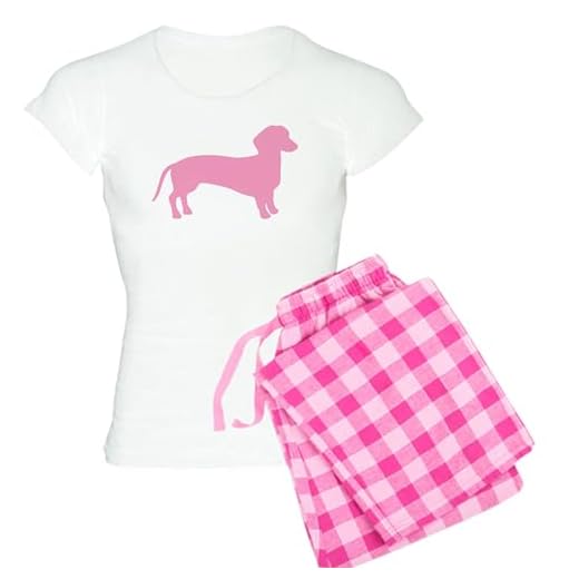CafePress Pink Dachshund Dog Women's Light Pajamas Women's Novelty Cotton Pajama Set, Comfortable PJ Sleepwear