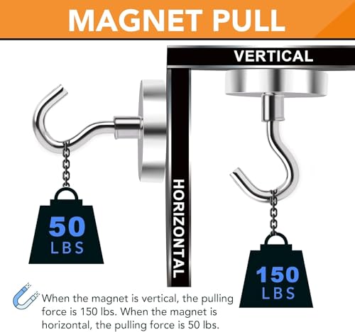 image for DIYMAG Outdoor Hooks for Hanging String Lights, Magnetic Hooks Strong 