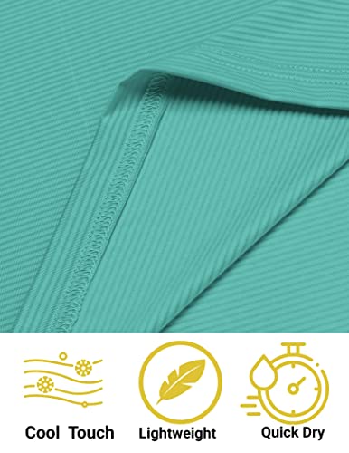 Coofandy Men's Quick Dry Golf Shirts Short Sleeve Casual Collarless Polo Shirt Breathable Running Shirt Green #TOP4