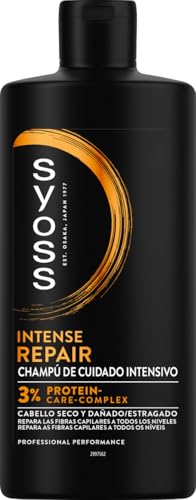 Syoss Intense Repair Deep Caring Champú 440ml, Champú Syoss para Cabello Seco y Dañado, Repara las Fibras Capilares en Todos los Niveles