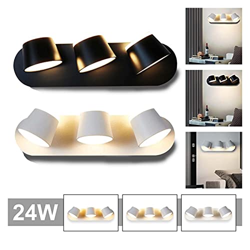 Lámpara de pared LED 24W techo hogar moderno dormitorio cabecera negra 2