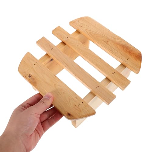 Repose-Pieds en Bois Beige Rond pour la Détente
