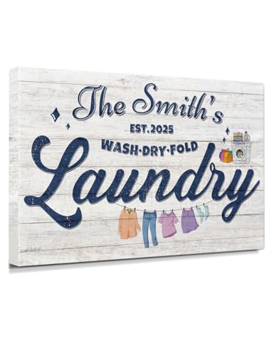 IPIC - Personalized Laundry Room Sign, Custom Canvas Wall Art