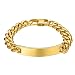 Produktbild GoldChic Jewelry Edelstahl Unisex Gold / Schwarz / Silber Byzantinischarmband mit ID-Tag, Edelstahl Armband mit Textschnitzerei, für Freunde, Paare, Familie 19/21/23cm Langer