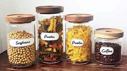 Nardo Visgo 192Pcs Bottle Labels With Marker,Waterproof Labels For Jars Food Containers Removable Self-Adhesive Label Stickers With Silver Border In 4 Sizes For Kitchen Pantry Storage Organization #TOP1