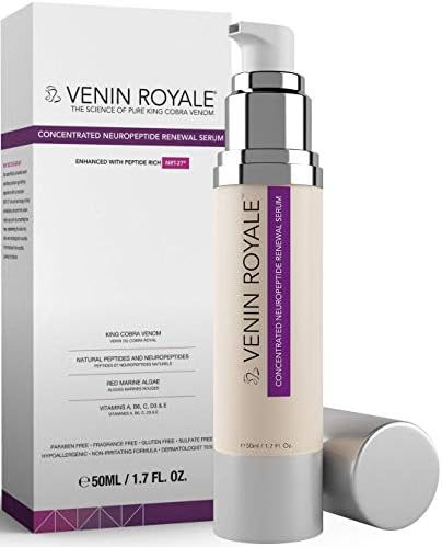 Venin Royale - Snake Venom Anti-Aging and Anti-Wrinkle Peptide Serum for Fine Lines, Rosacea, Uneven Tone | Best Skin Care for Face, Hands & Neck | Neuropeptide Treatment & Botox Cream (1.7oz)