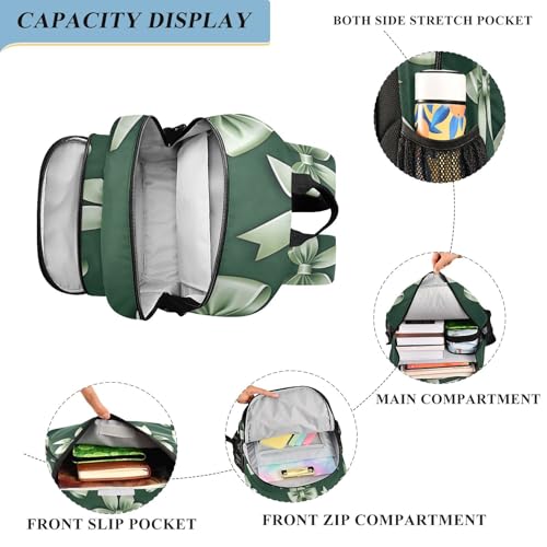 Ribbon Bows Doodle Backpack Kids School Bag Lightweight Laptop Backpack Elementary Capacity Student Bookbags for Travel Daypack with Reflective Stripes4