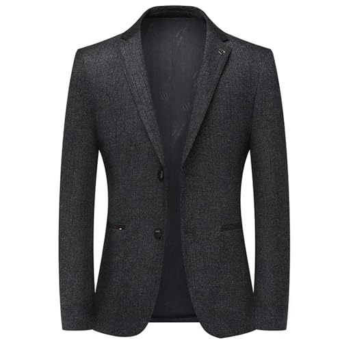 Alloaone Men's Business Casual Tweed Sport Coats Two Button Wool Blend Formal Jacket2