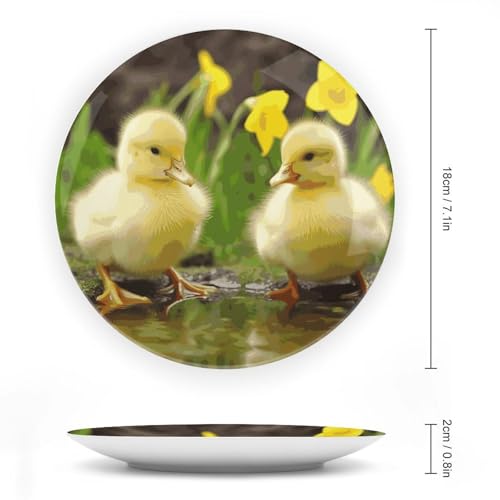Plato decorativo de porcelana blanco de 7 pulg miniatura 2