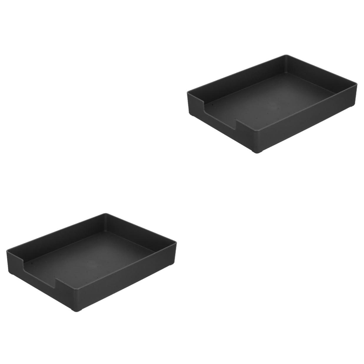 2 Piezas Caja Organizadora de Escritorio A4 Negra, Soporte para Papelería y Artículos Diversos, Caja de Almacenamiento ABS Pequeña para Oficina y Uso Doméstico, Bandeja para