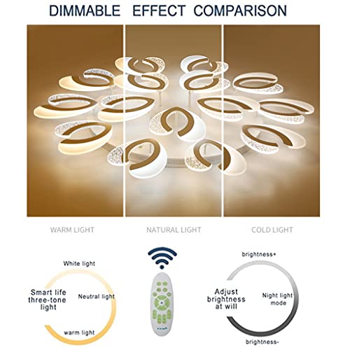 Plafonnier LED dimmable 32W avec télécommande pour salon moderne - 5