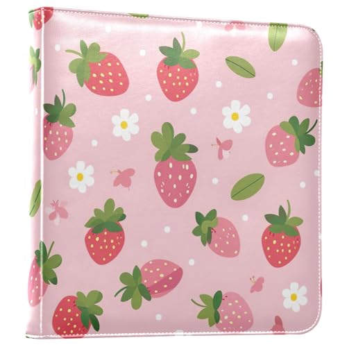 Álbum de Fotos Scrapbook Auto-Adhesivo FLildon con diseño de margaritas y fresas, anillas de 3 argollas, 40 páginas, tamaño 8x10 para recuerdos miniatura 1