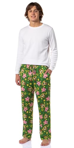 SpongeBob SquarePants Men's Saint Patrick's Day Tossed Print Sleep Pajama Pants For Adults2