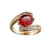 ANAZOZ Anello Rosso Fidanzamento Donna,FEDI Nuziali Argento Placcato Ovale Irregolare Zirconia Cubica Rossa Misura dell'Anello 22