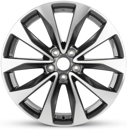 New OEM Replacement Wheel for 2016-2018 Nissan Maxima 19x8.5 inch Aluminum Rim Gun Metal Machined Finish With Painted Accents