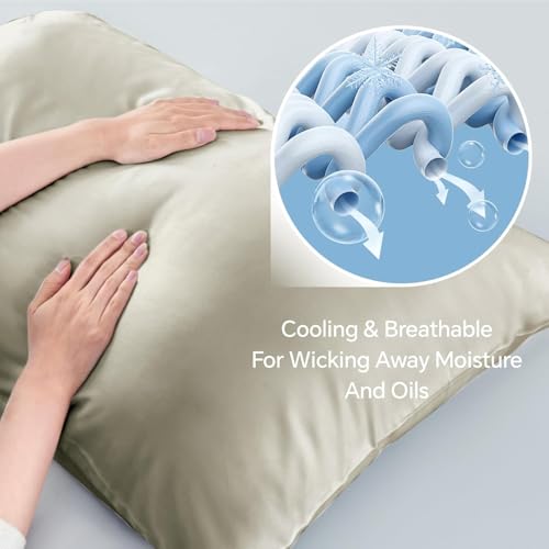 Image of BEDELITE King Pillow Cases Set of 2, Rayon Derived from Bamboo, Linen | Cooling and Breathable Pillow Cover for Hot Sleepers & Night Sweats, Silky Soft Cozy, Envelope Closure, 20x36 Inches