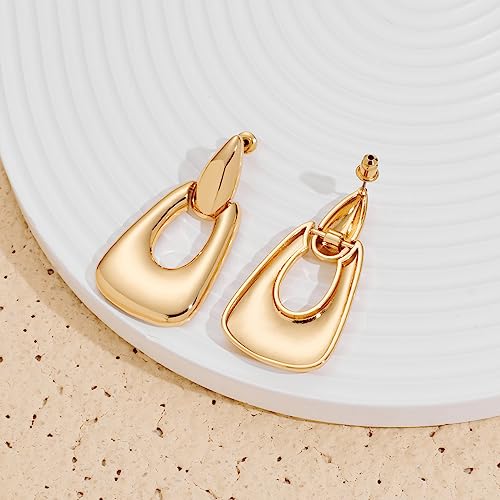 Large Geometric Drop Dangle Earrings for Women 18K Gold Long Waterdrop Link Dangle Earrings Trendy Jewelry3