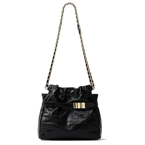 Image of FION Black Cross body Purse Hand Bags for Women,Small Leather Shoulder Hobo Bag with Chain Strap