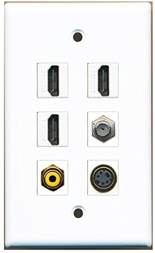 RiteAV – 3 HDMI 1 Port RCA gelb 1 Port Koax-Kabel TV-F-1 Port S-Video Wall Plate